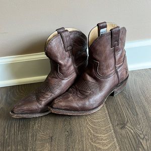Frye ankle cowgirl boots